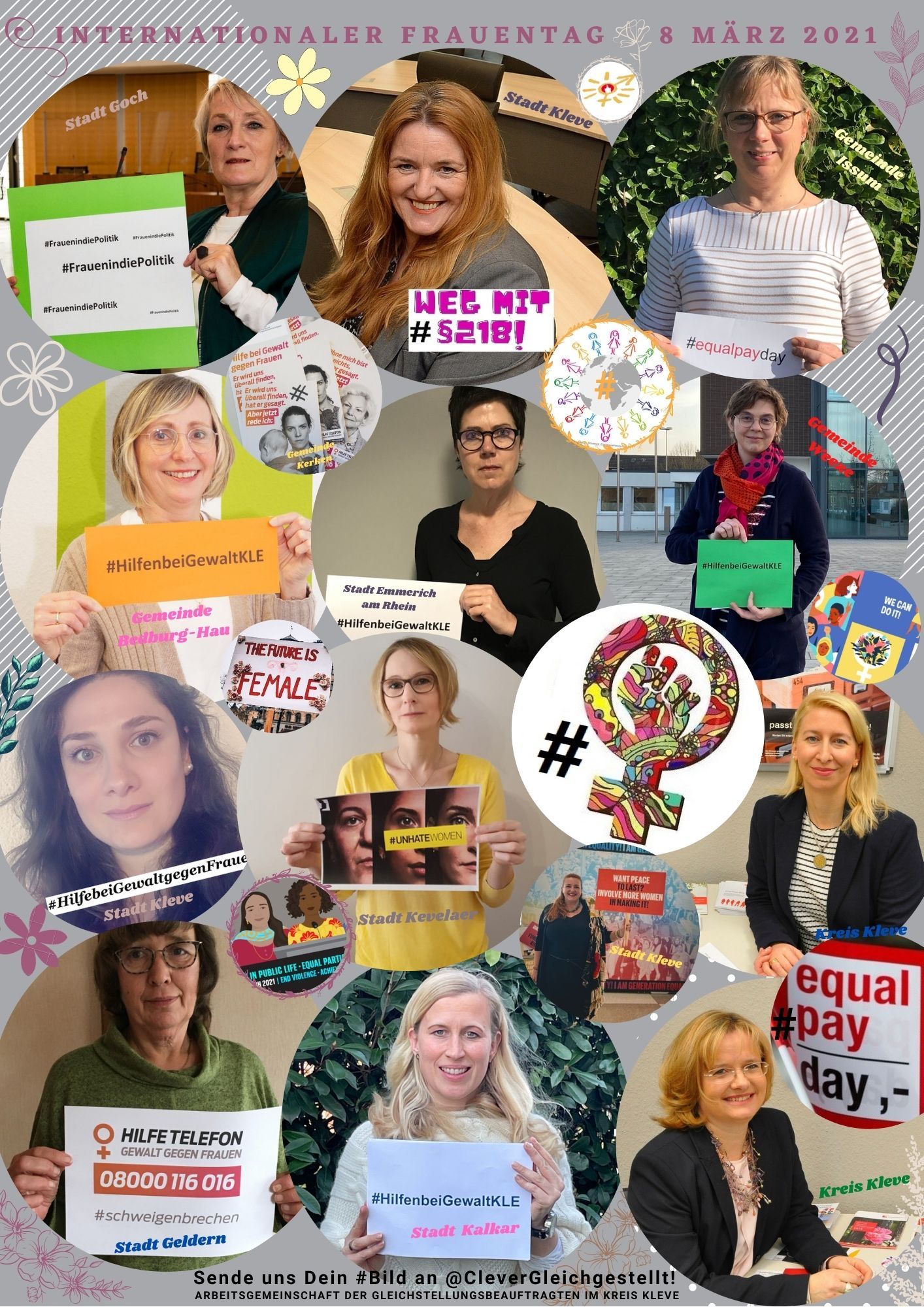 Gleichstellung - Collage zum Internationalen Frauentag
