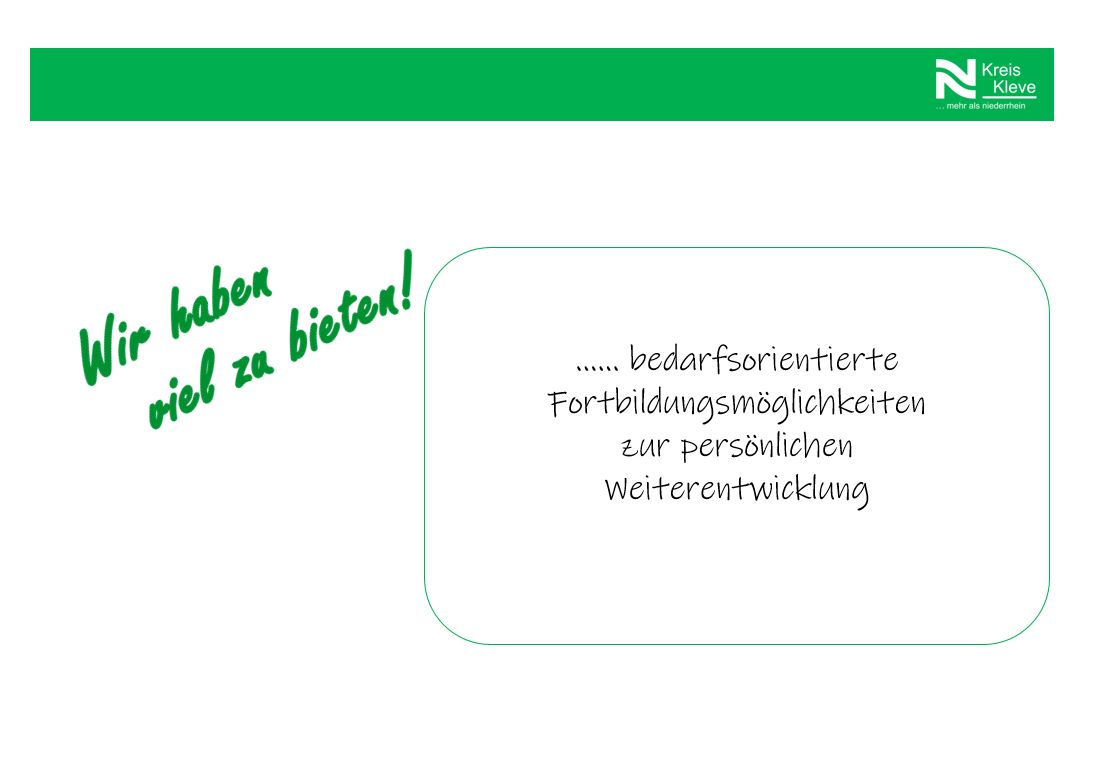 Wir haben viel zu bieten - Textbox Fortbildung