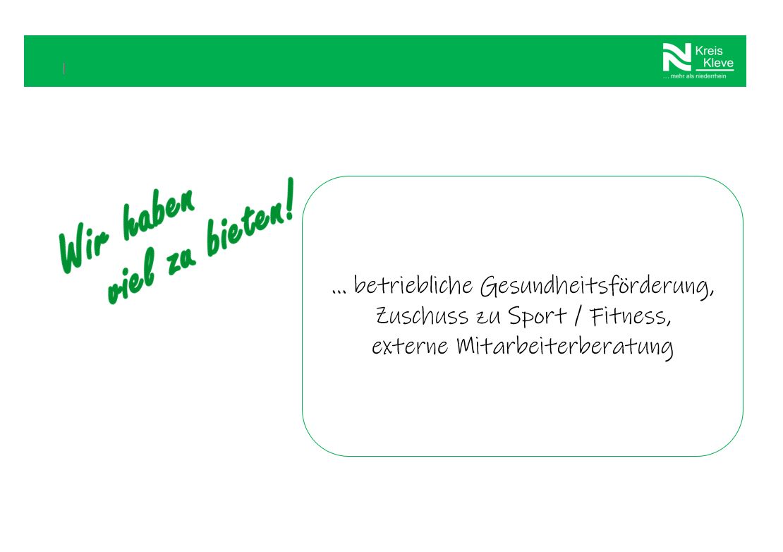 Wir haben viel zu bieten - Textbox betriebl. Gesundheitsförderung