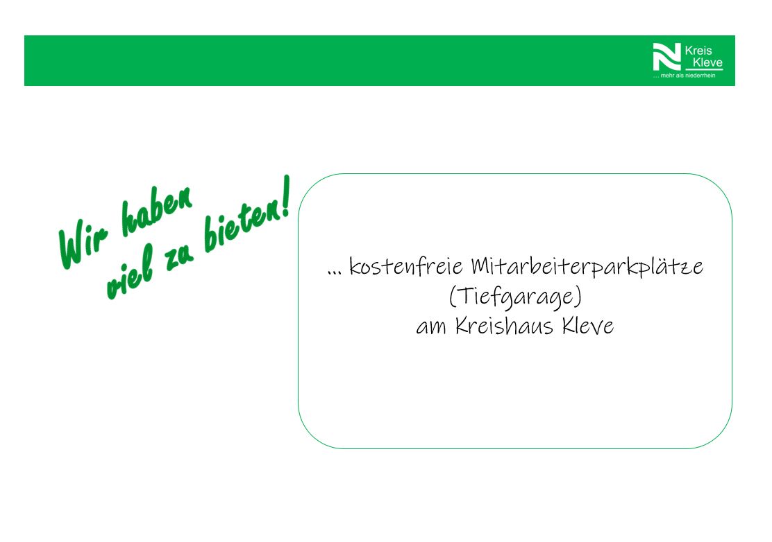 Wir haben viel zu bieten - Textbox Parkplätze